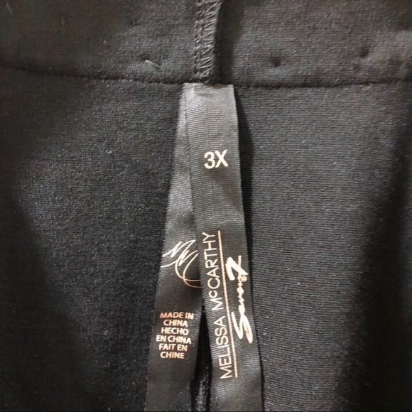 Seven by Melissa McCarthy Jeweled Neck Top 3/4 Length Sleeve Black Size 3X - Picture 9 of 10